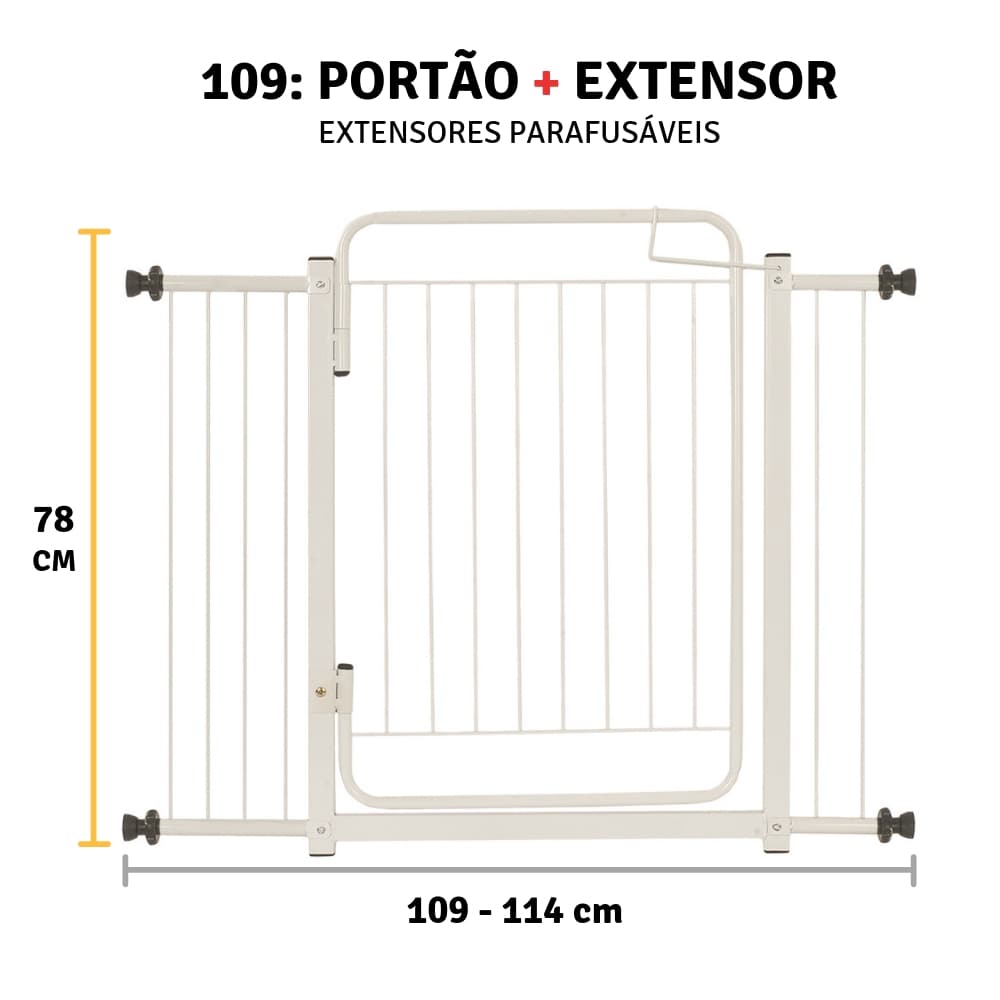 Grade Portãozinho Infantil Grade De Porta Cachorro Criança 109/114