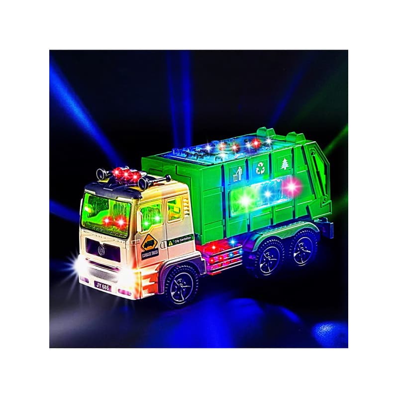 Carrinho de Brinquedo à pilha Caminhão Coletor de lixo Com som e Luzes CP134381