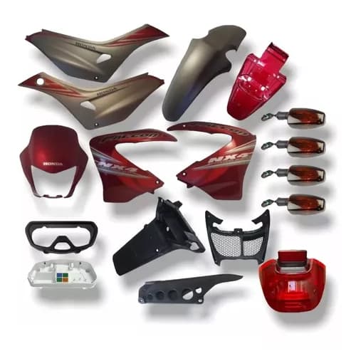 Kit Carenagem Honda Nx 400 Falcon Vermelha 2008 17 Peças