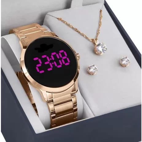 Relogio Feminino Pulso Pulseira Aço Inox 234