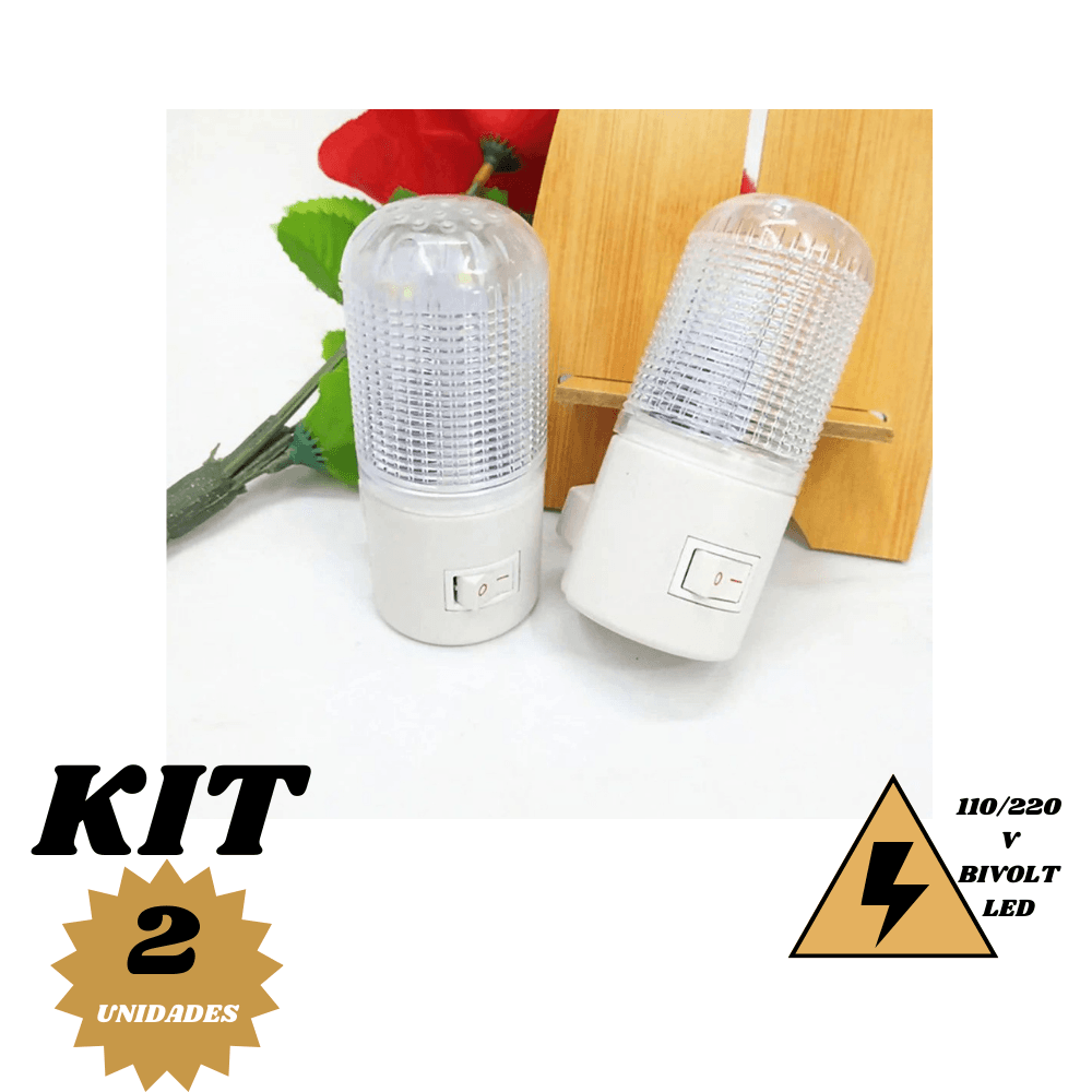 Kit 2 Mini Abajur Luminaria Noturna Led Bivolt