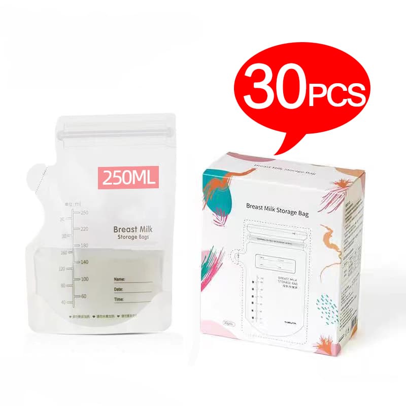 Sacos Transparentes Para Armazenar Leite Materno 250ml 30PCS Saco De Armazenamento De Leite Conservação Descartável