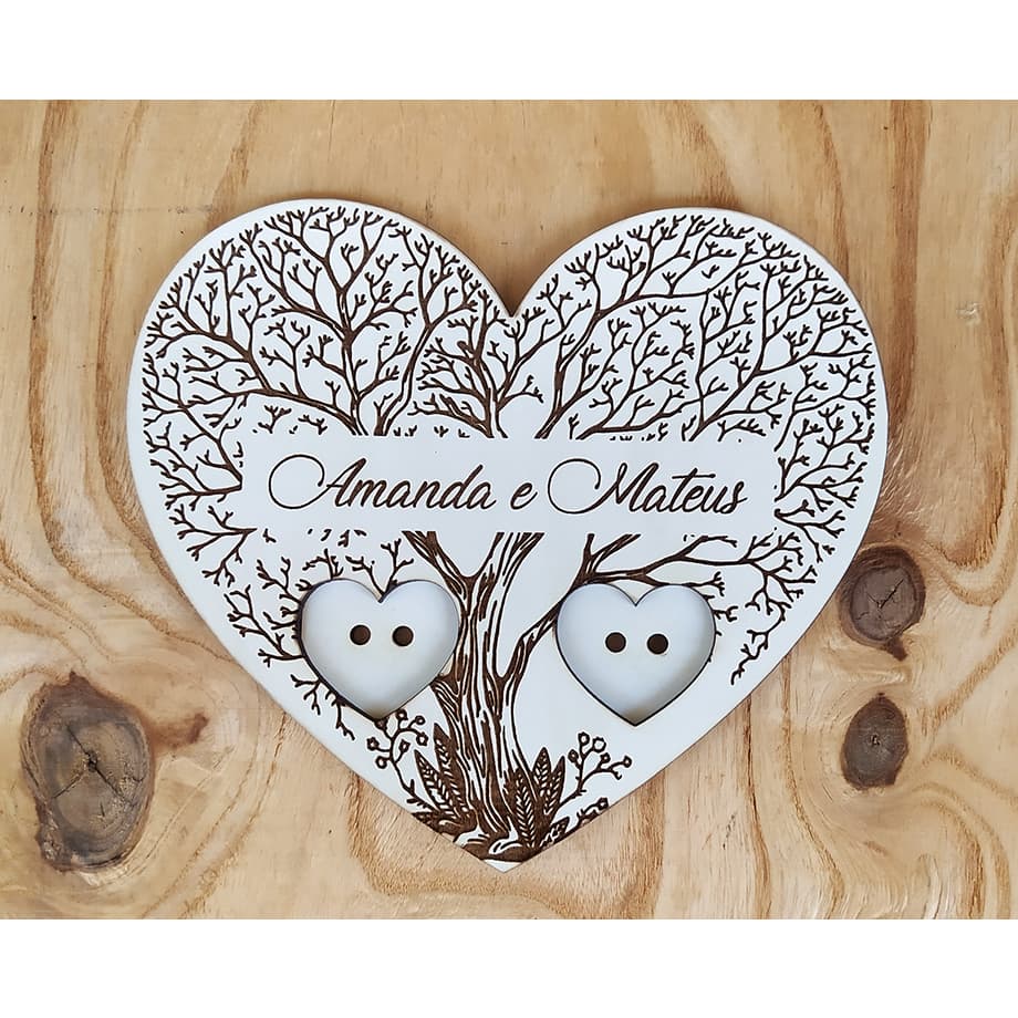 Porta aliança dos noivos Personalizado em MDF - Vários Modelos