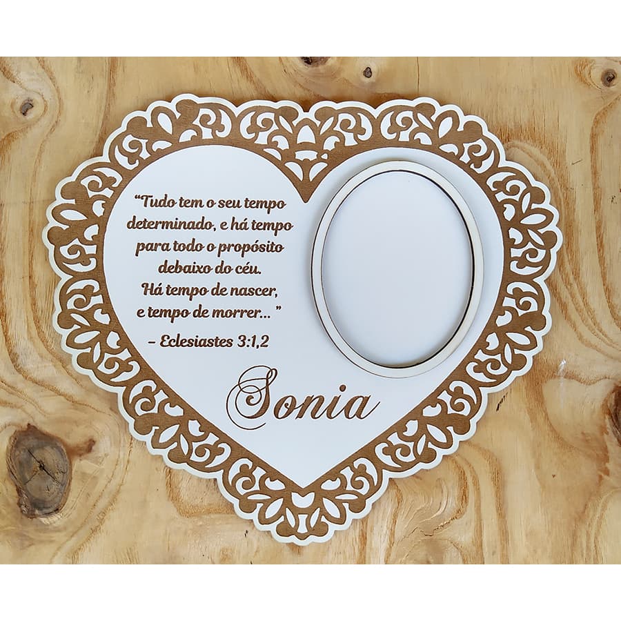 Placa Coração para Homenagem Casamento em MDF - PERSONALIZADO