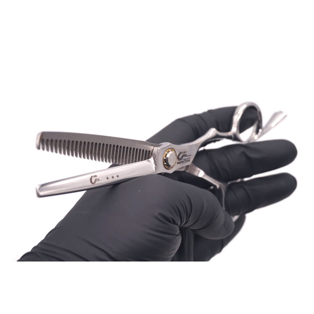 Tesoura Umi Profissional Premium Desbaste Lamina Pra Baixo Para Barbeiro e Cabelereiro Cortar Cabelo
