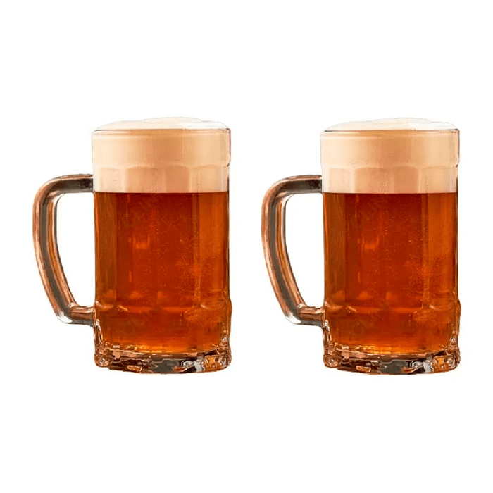 caneca Chopp 400ml (2 Pcs) Vidro Gelado Cerveja Gelada Amigos - Clink
