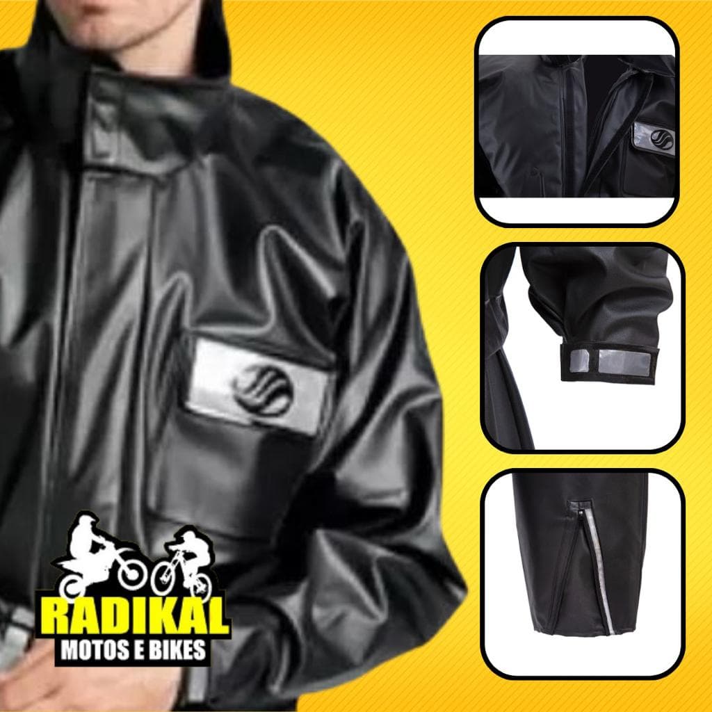 Capa Roupa De Chuva PVC Alba Europa 101 Preta