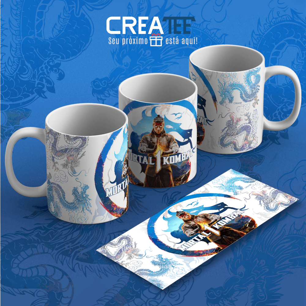 Caneca & Xícara - Mortal Kombat 1 - Dragão Chines - Gamer