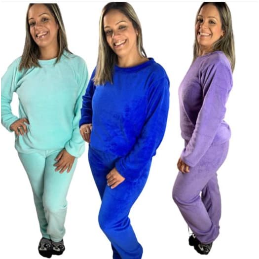 Pijama Quentinho Adulto Feminino Masculino  Unissex Feminino Fleece Peluciado