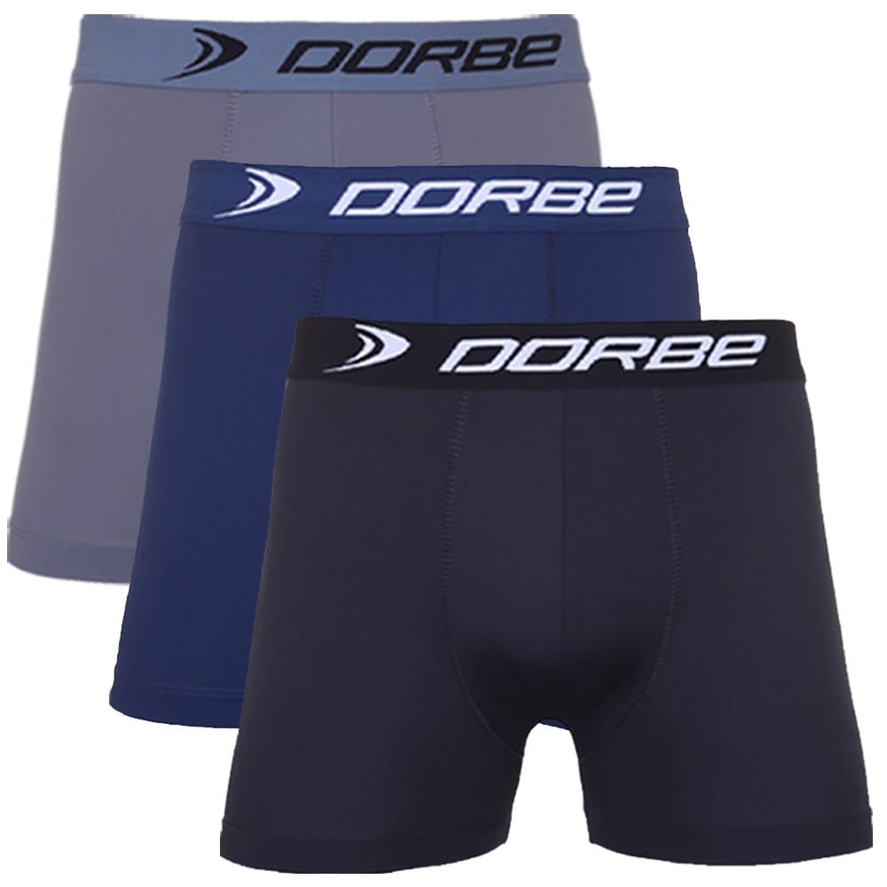 Kit 3 Cuecas Boxer Microfibra Dorbe Não Enrola Original Masculina Cueca Box Masculino Adulto Sortido