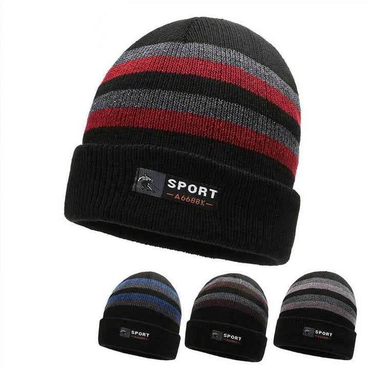 Touca de Inverno Adulto Unissex Forrada Pelúcia 2 Opções Lisa ou Listrada Gorro Térmico Quentinho