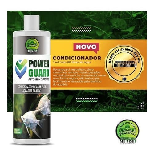 Powerguard 250 ml - Anticloro E Condicionador Para Aquário Trata 20mil Litros - Powerfert