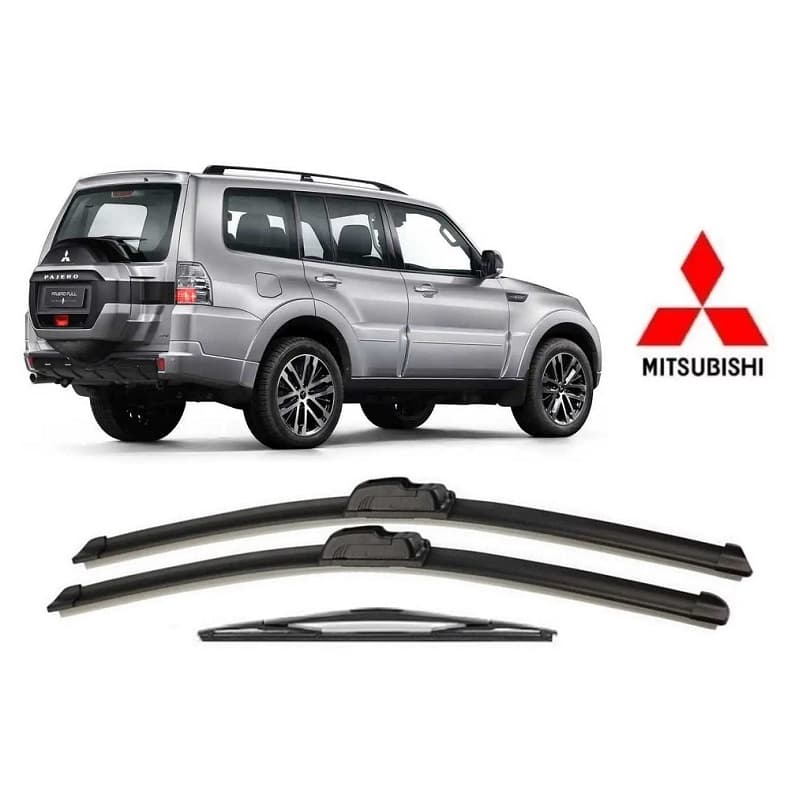 Kit 3 Palhetas Limpador de Parabrisa Dianteiro + Traseiro Pajero Full ano 2013 em Diante