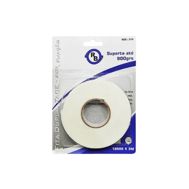 Fita Ades Dupla Face Espuma, Bananinha Rb 18mm X 3m