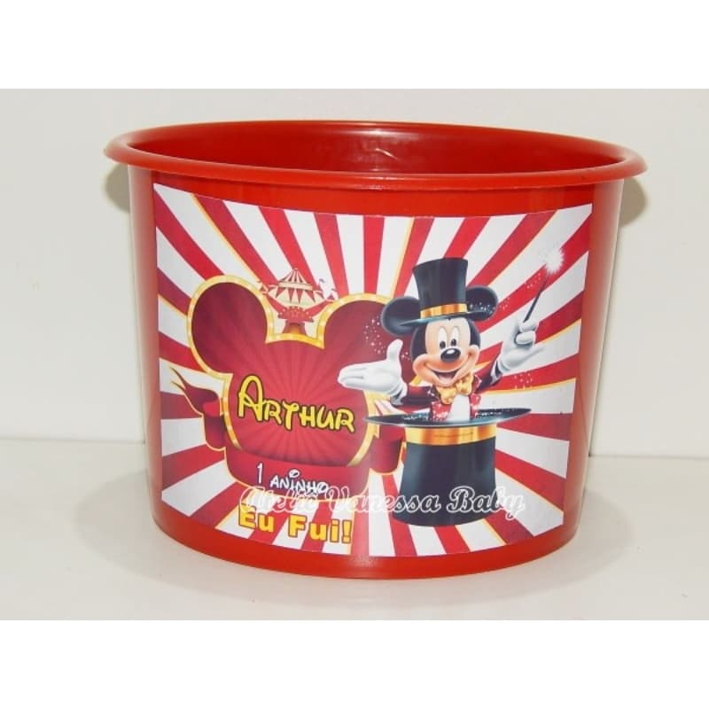 10 baldes de pipoca Circo Mickey