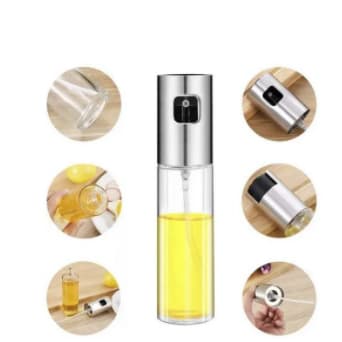 1 Spray Pulverizador Vidro Inox Borrifador Azeite Vinagreessenciais De Cozinha