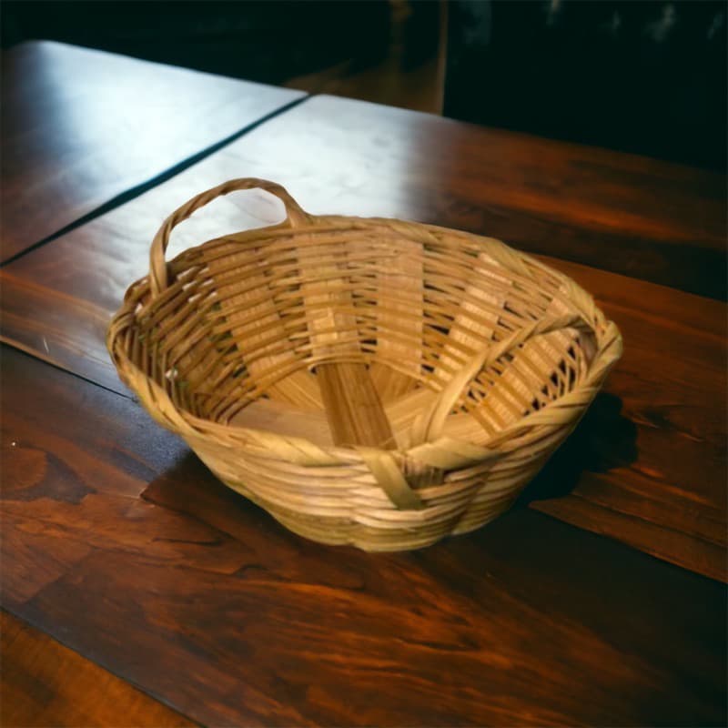 Cesta Oval de Bambu duas alças 28cm