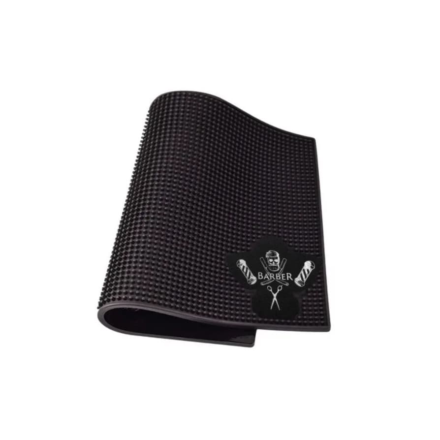 Tapete de barbeiro Antiderrapante Bancada Barbearia 40x24cm emborrachado para organizar bancada