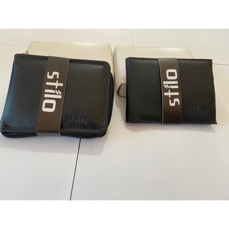 kit com duas carteira masculina em couro de vaca
