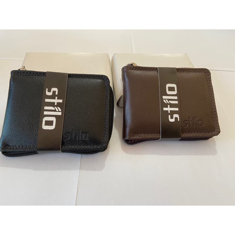 kit com duas carteira masculina em couro de vaca