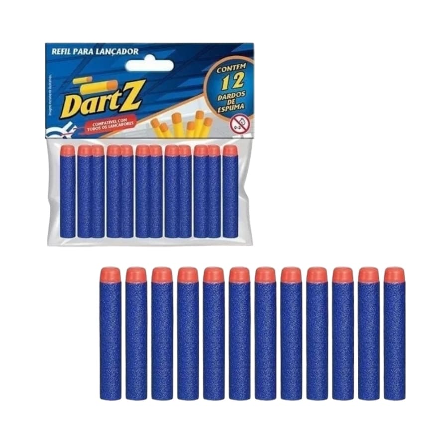 12 Peças De Dardos Para Nerf N-strike Elite Cabeça Redonda