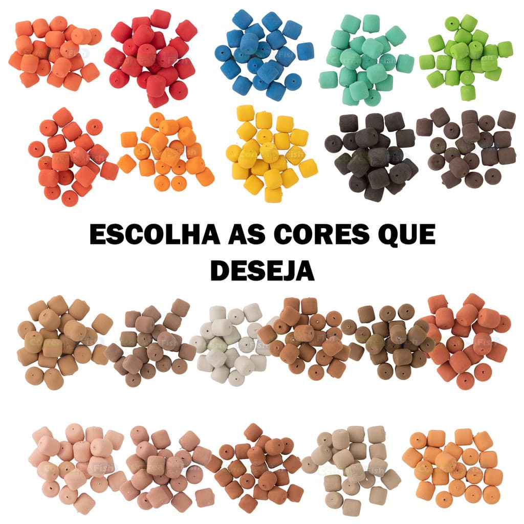 100 Eva Boleado Formato Ração 10mm P/ Anteninha de Pesca Várias Cores