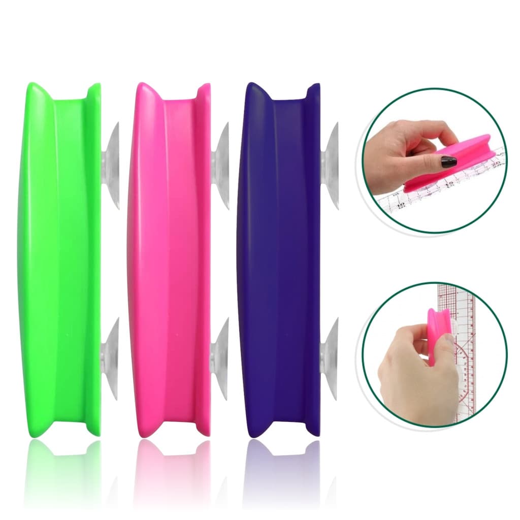 Suporte Plástico Com Ventosa Para Régua Acrílica Colorida