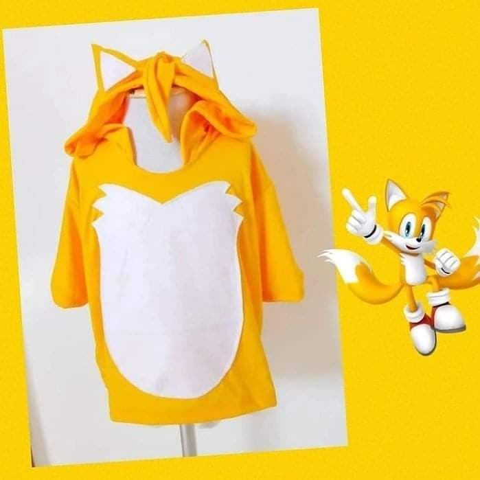 Fantasia infantil Tails Sonic camiseta infantil turma do Sonic