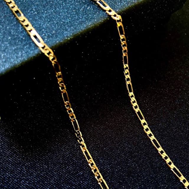 Corrente Cordão Grummet 3x1 Fininha 1mm Banhado a Cor Ouro 18k Masculina em Aço inoxidável 70cm