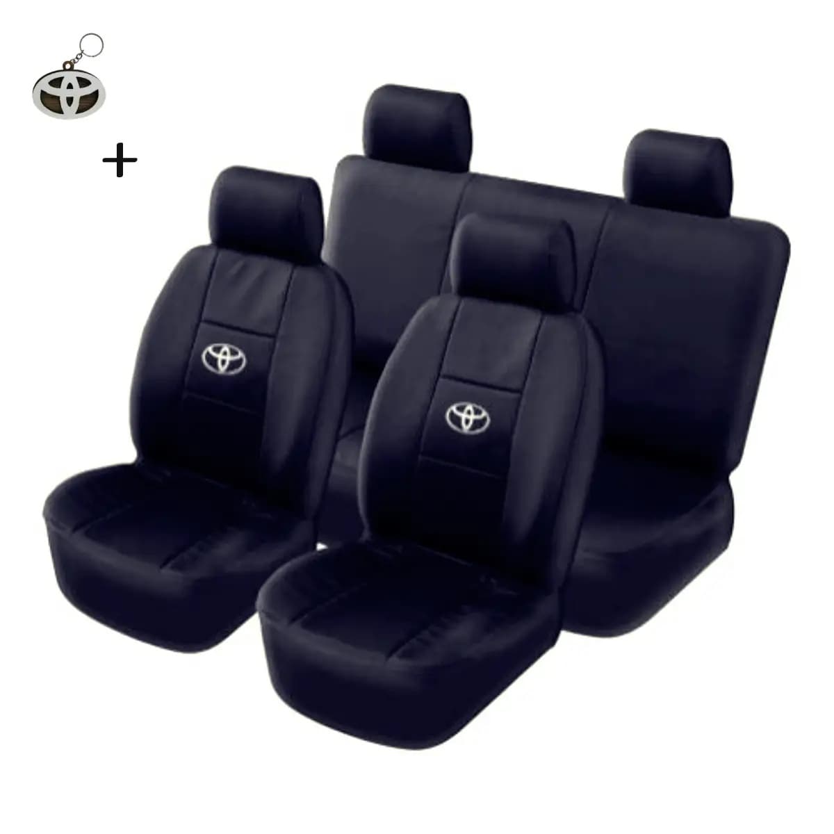 Capa P/ Banco Automotivo Couro Impermeável Logo Carro Toyota Corola Etios Prius