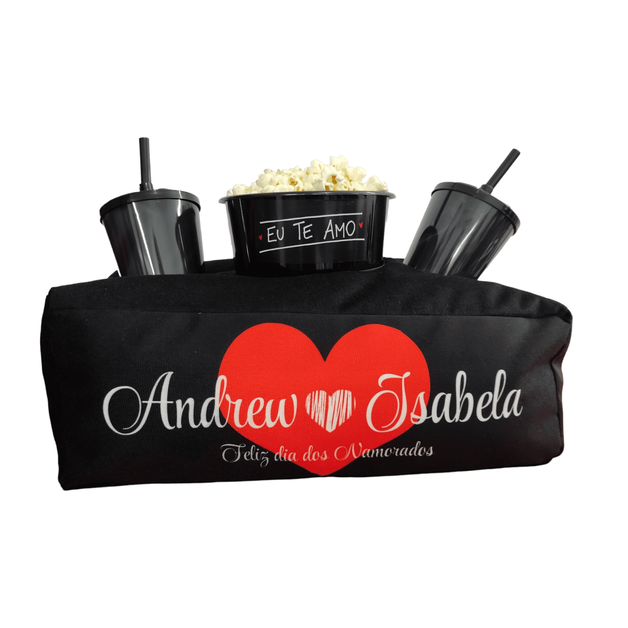 Almofada De Pipoca Com Nomes Casal Namorados Kit Cinema