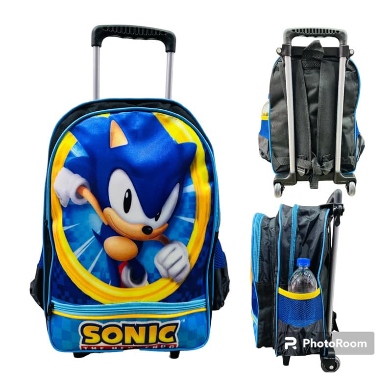 mochila de rodinha infantil escolar - sonic