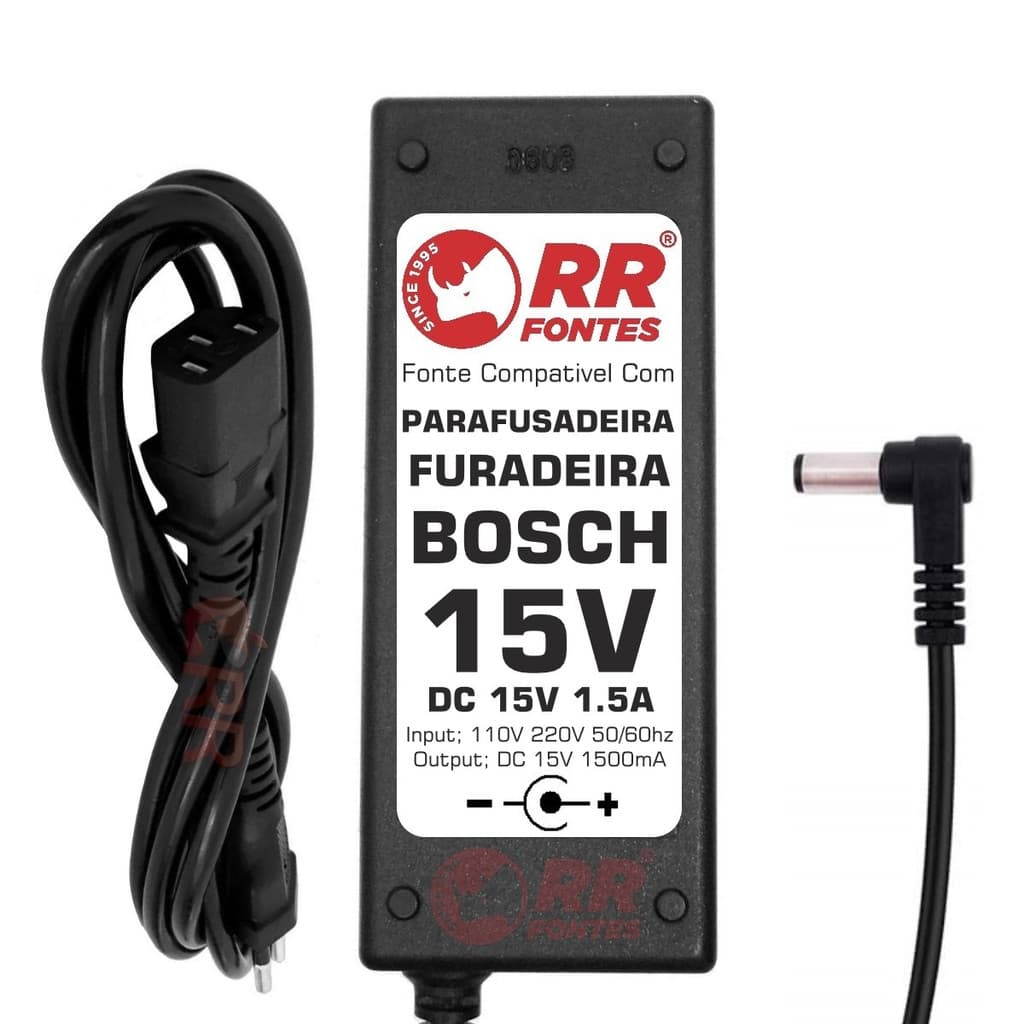 Carregador Fonte DC 15v Para Parafusadeira Furadeira Gsr1000 Smart Bosch 12V