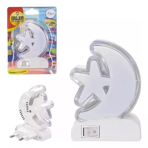 Abajur Infantil Luminária Lua Estrela Quarto Soninho Bivolt