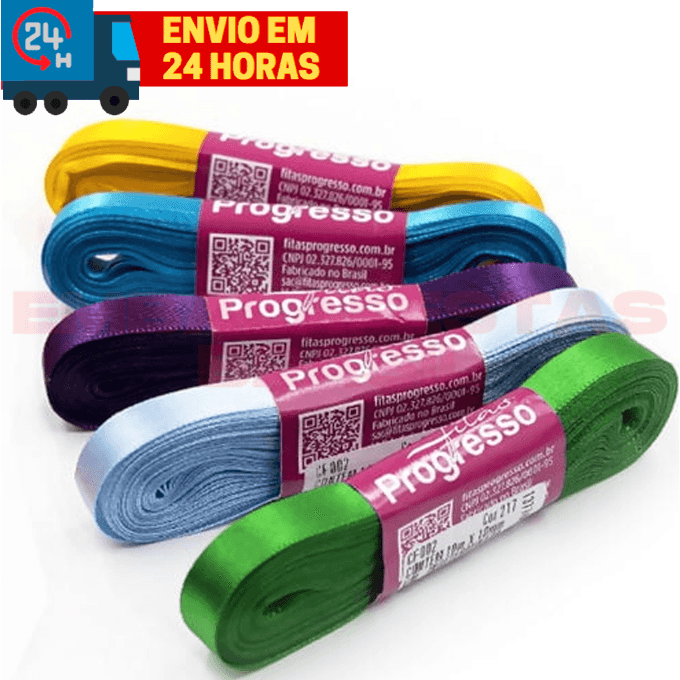 10 Metros Fita Cetim 002 Progresso 10mm 100% Poliester
