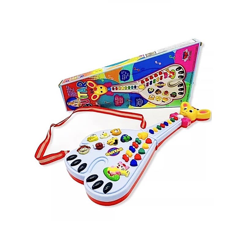 Teclado Piano Guitarra Girafa Musical Educativa Com Sons de Bichos Luzes  26 Teclas Envio Imediato CP055182
