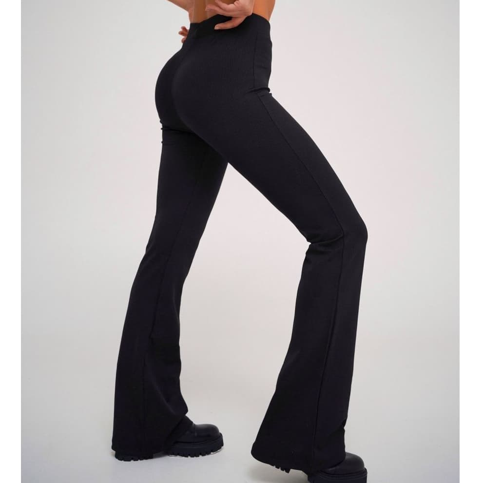 Calça Flare Suplex Cintura Alta Legging Bailarina Boca Sino Leg Grossa