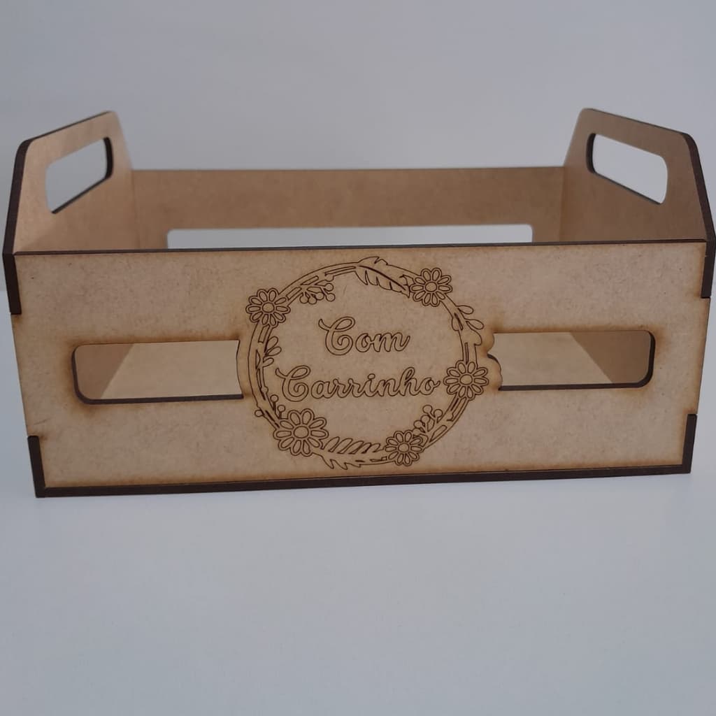 Kit 10 Caixotinhos Mdf 20x15x10 Modelo Com Carinho Gravado - Eu Te Amo  - Feliz Dia das Mâes - Dia dos Namorados - Pascoa - mini caixote Cestinha Cesta caixas de feira MDF - Presentes Datas Especiais Lembrancinha Maternidade