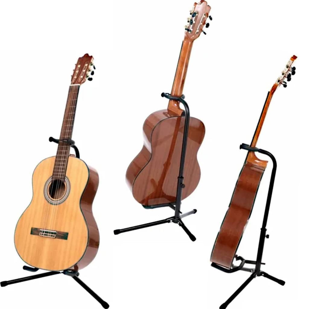Suporte Guitarra Violão Chão Com Trava Profissional Dobrável