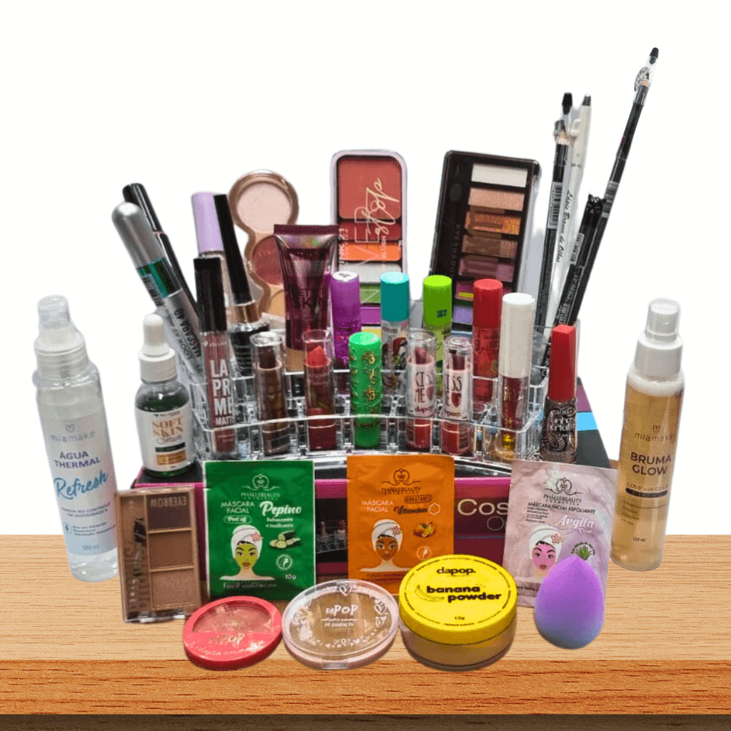 Kit De Maquiagem Luxo Com Organizador Em Acrílico Eu Mereço!