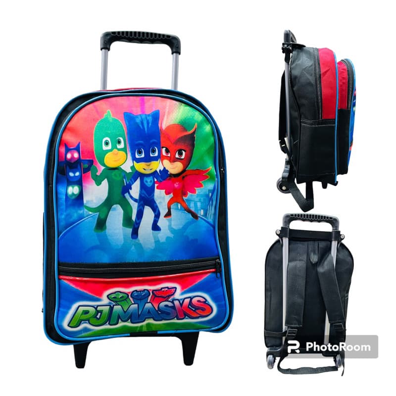 mochila carrinho menina menino escolar infantil - pj masks