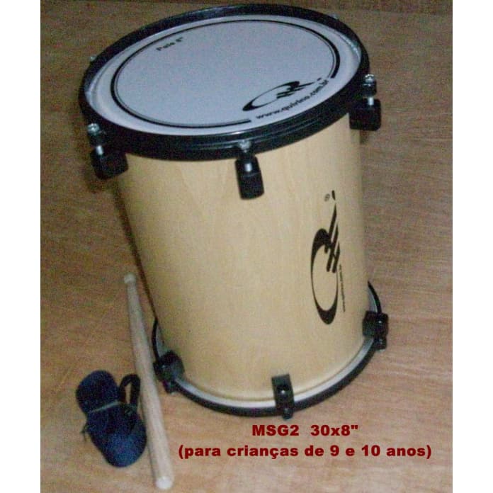 Tambor Infantil 30x8 pol. madeira baq./tal instrumento musical bandinha infantil