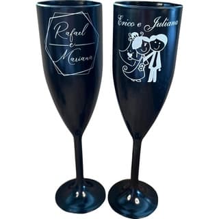 80 Taça personalizada acrílica 200 ml (preta) festa
