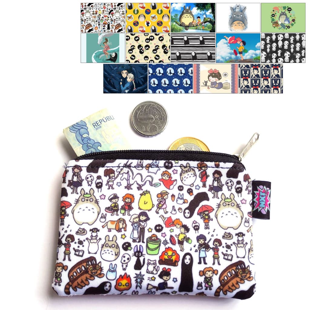 Porta Moedas / Fone / Cartão / Níquel / Bolsinha / Carteira / Mini Nécessaire Studio Ghibli / Totoro / Kiki
