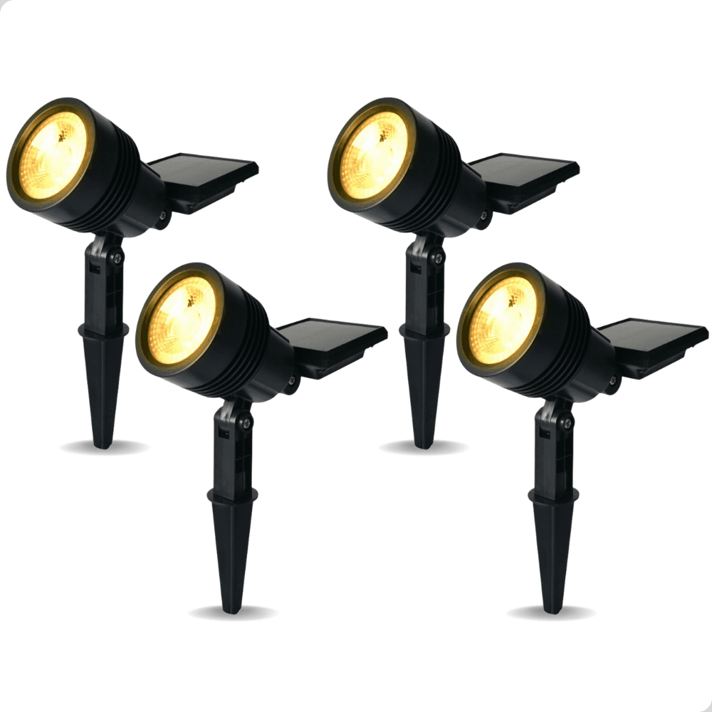 Kit 4 Luminárias Espeto Solar Super LED 20 lúmens 3000k