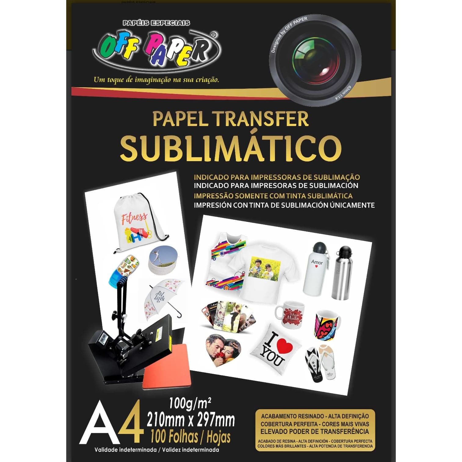 Papel Transfer Sublimático A4 100g/m² – 100 Folhas - OFF PAPER
