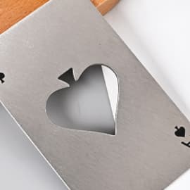 1 Abridor De Garrafas Aço Inox Poker Carta Abridor Promoção