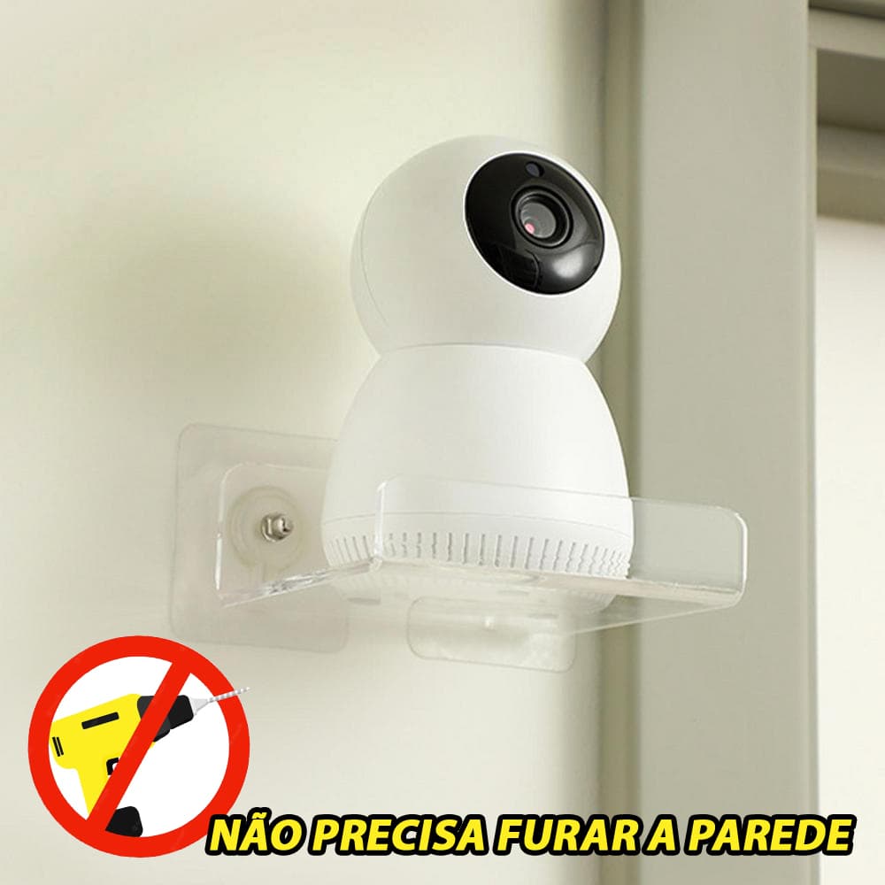 Suporte P/ Câmera De Segurança Para Mini Câmera Robô Ip Acrílico transparente não precisa furar a parede