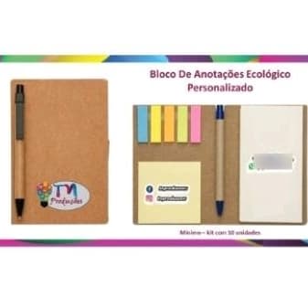 BLOQUINHO ECOLOGICO PERSONALIZADO COM CANETA