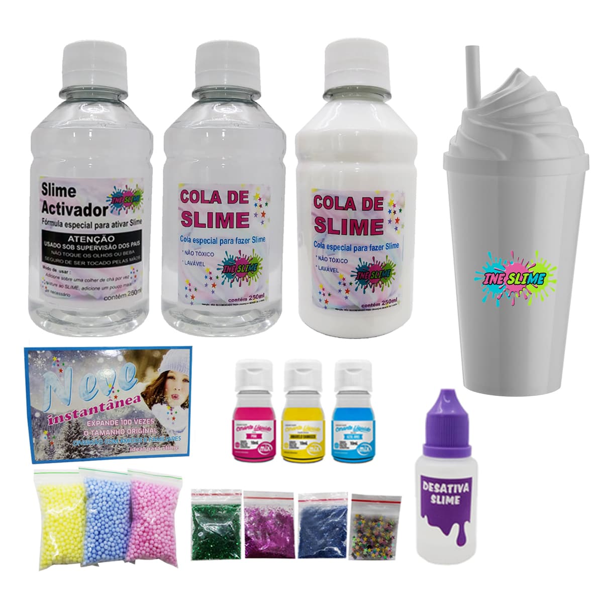 Kit Materiais Para Fabricar Slimes - Ine Slime Ine Slime